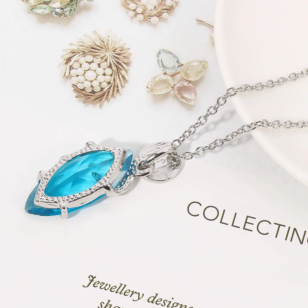 Аниме серия Final Fantasy Blue большой кристалл кулон ожерелье для косплея ювелирные