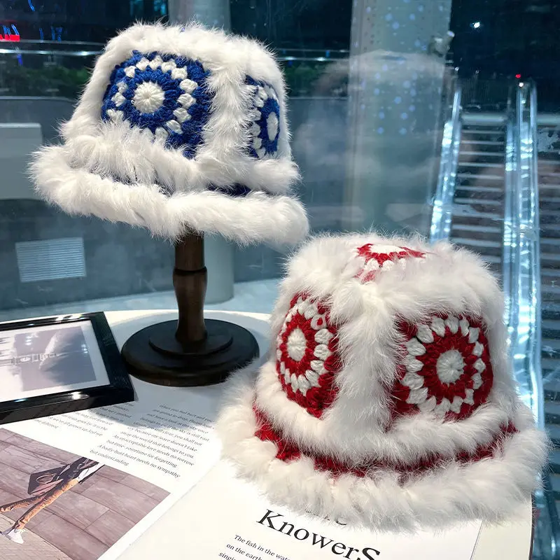 2022 Winter Warm Cap Women's Bucket Hat Fashion All-match Handmade Crochet Flower Knit Hat Outdoor Autumn Plush Warm Bucket Hat
2022 Winter Warm Cap Women's Bucket Hat Fashion All-match Handmade Crochet Flower Knit Hat Outdoor Autumn Plush Warm Bucket Hat