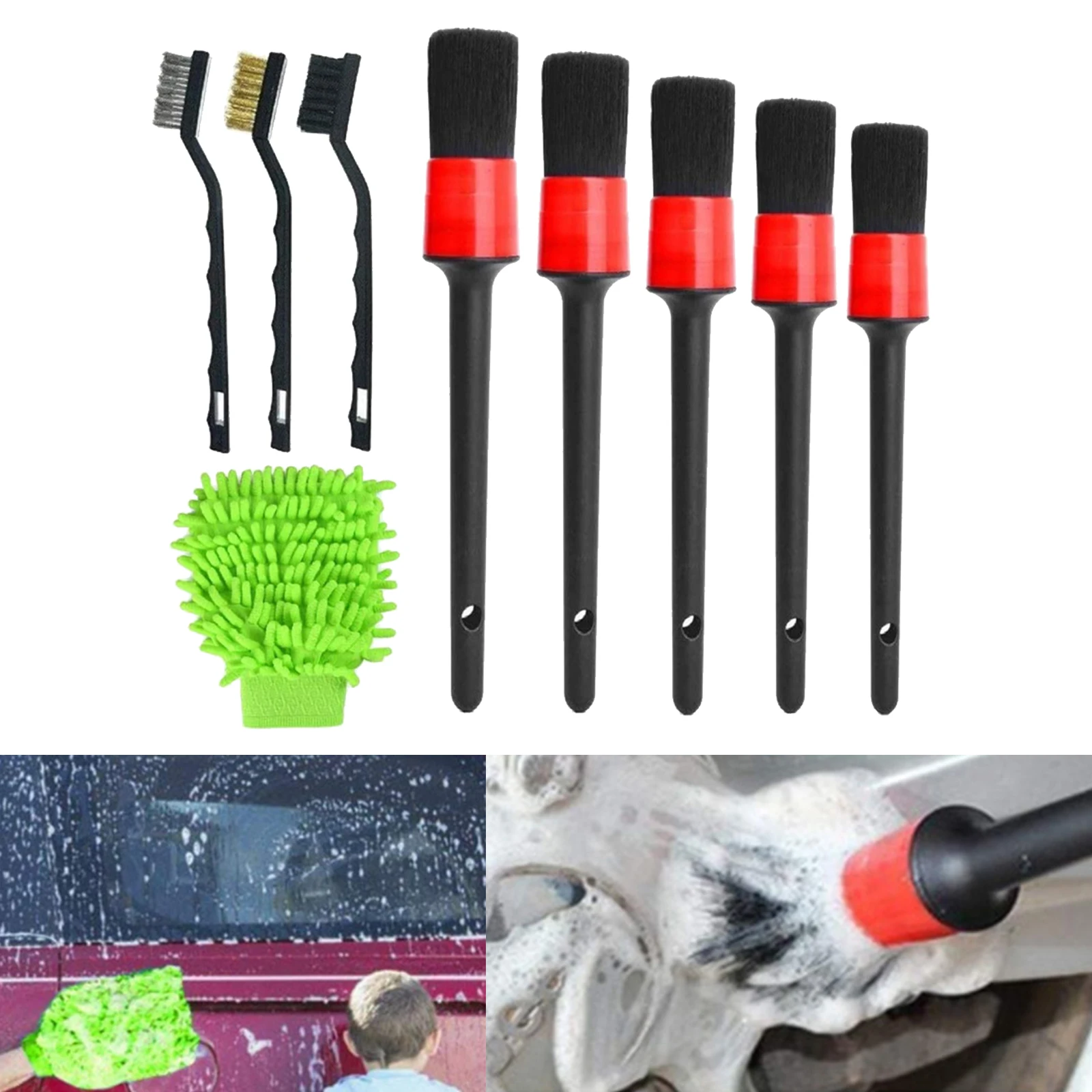 9pcs Car Detailing Brushes Cleaning Brush Set Auto Detailing Brush Wire Brush Gloves For Car Leather Air Vents Rim Cleaning
9pcs Car Detailing Brushes Cleaning Brush Set Auto Detailing Brush Wire Brush Gloves For Car Leather Air Vents Rim Cleaning