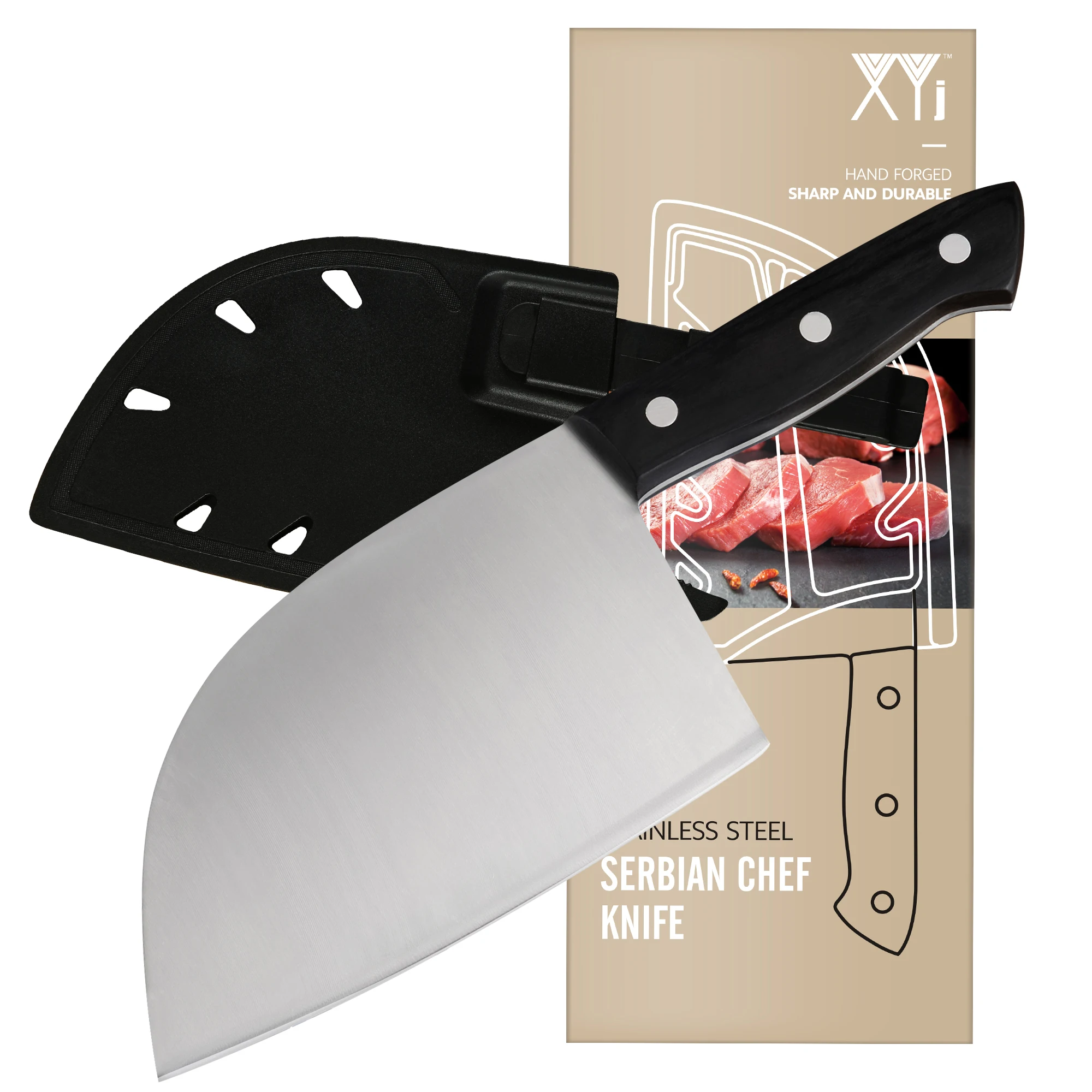 7'' Inch Stainless Steel Forged Butcher Knife Clad Steel Kitchen Knife Full Tang Cleaver Laser Pattern Blade Knife With Gift Box
7'' Inch Stainless Steel Forged Butcher Knife Clad Steel Kitchen Knife Full Tang Cleaver Laser Pattern Blade Knife With Gift Box