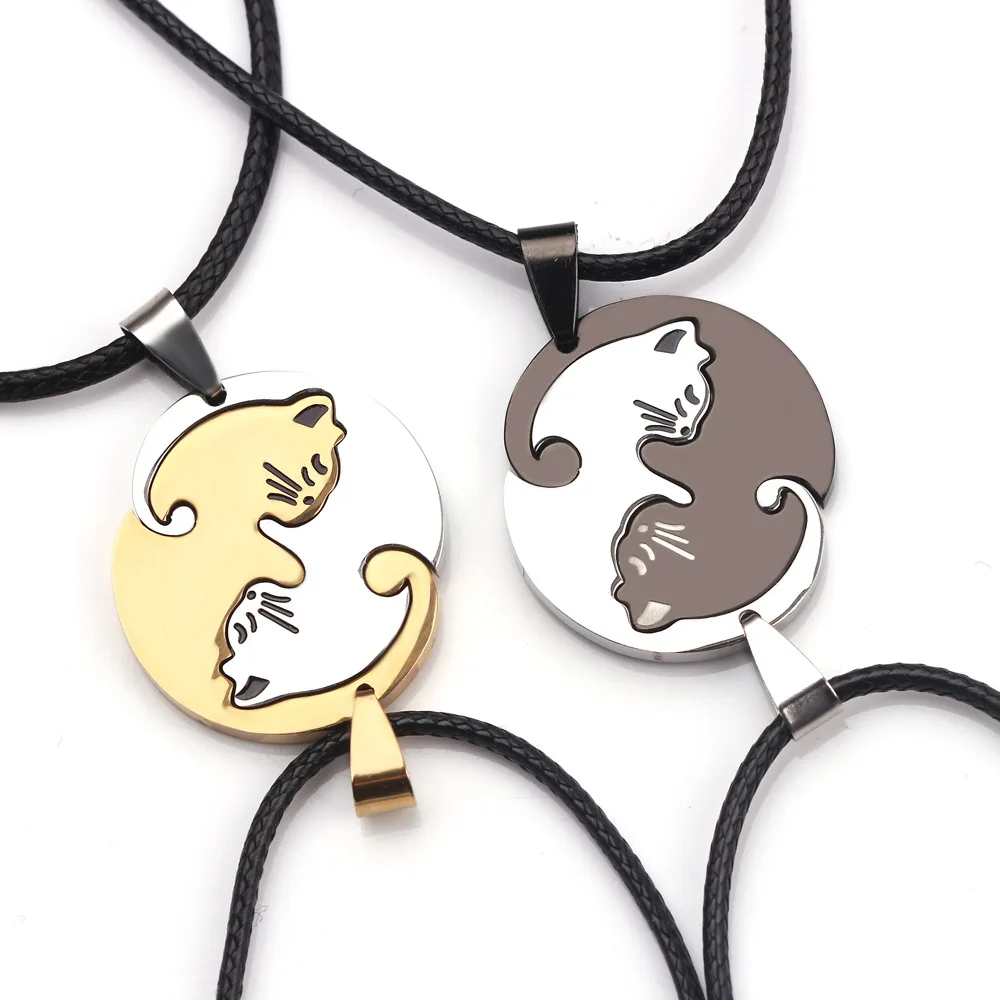 Two Cat Couples Jewelry Necklace Black White Kitten Animal Pendant Choker Necklace Women Valentine's Day Thanksgiving Day Gift
Two Cat Couples Jewelry Necklace Black White Kitten Animal Pendant Choker Necklace Women Valentine's Day Thanksgiving Day Gift
