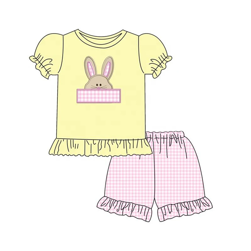 New Style Baby Girls Clothing Set Handmade Embroidery Yellow Rabbit Top Shirt + Pink Floral Casual Sports Shorts Pants
New Style Baby Girls Clothing Set Handmade Embroidery Yellow Rabbit Top Shirt + Pink Floral Casual Sports Shorts Pants