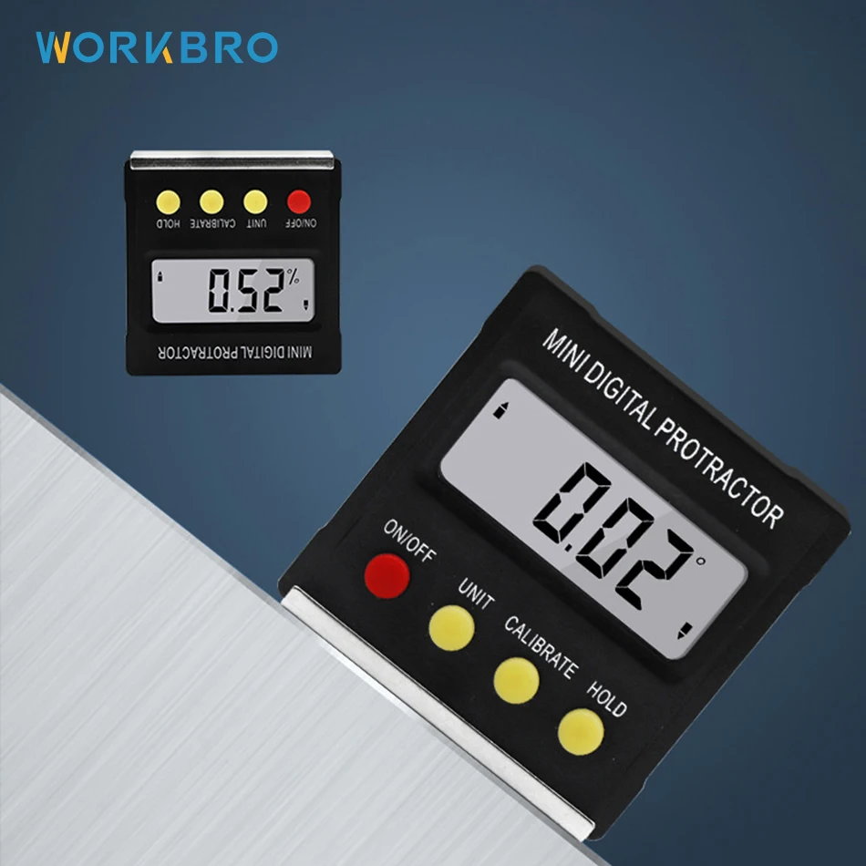 WORKBRO Mini Electronic Digital Protractor High Precision Universal Bevel 360 Degree Inclinometer Tester Measuring Tools
WORKBRO Mini Electronic Digital Protractor High Precision Universal Bevel 360 Degree Inclinometer Tester Measuring Tools