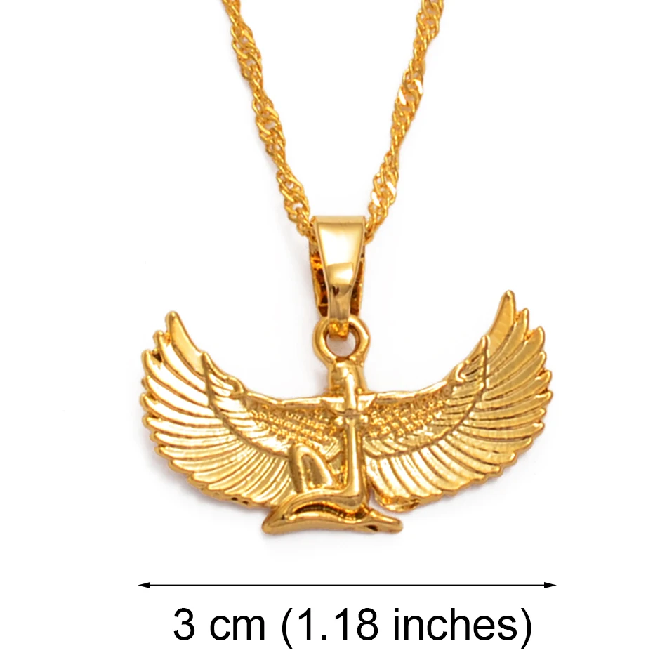 Anniyo Fab египетское ожерелье богини серебряного цвета/золотого цвета цепочки с