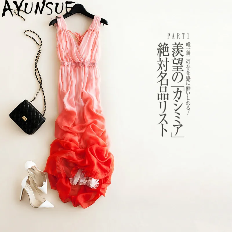 Летнее платье-макси AYUNSUE из натурального шелка 100%, женские длинные пикантные платья в Корейском стиле с V-образным вырезом, женское винтажно...
Летнее платье-макси AYUNSUE из натурального шелка 100%, женские длинные пикантные платья в Корейском стиле с V-образным вырезом, женское винтажно...