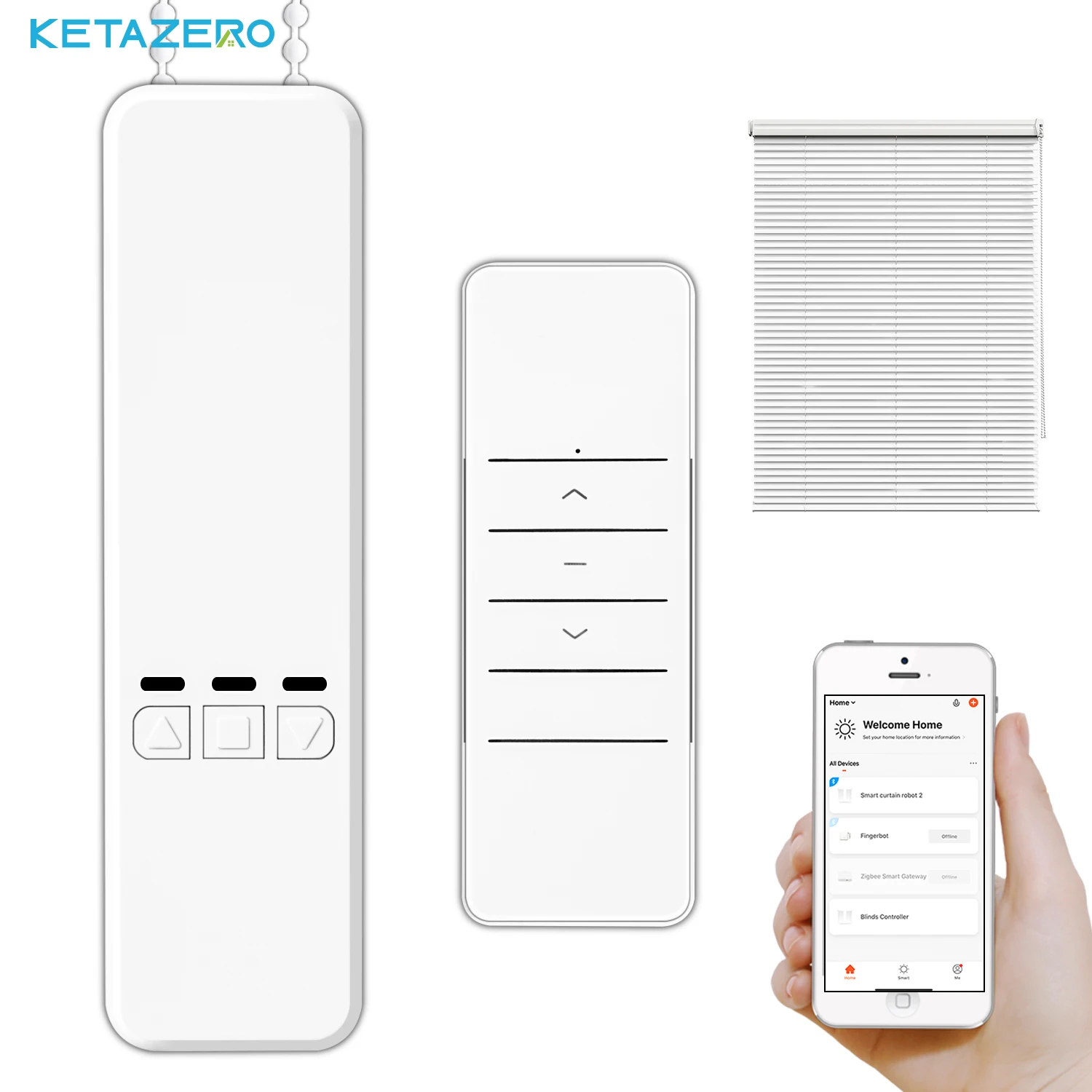 Смарт-жалюзи KETAZERO WiFi работает с Alexa Google Assistant Tuya аккумулятором | Электроника