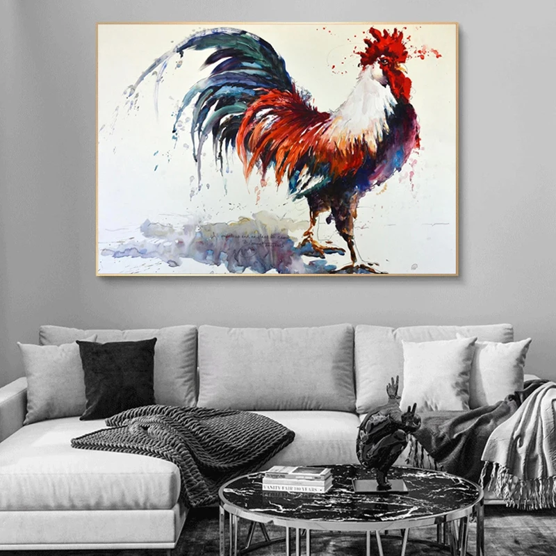Rooster Watercolor Oil Painting on Canvas Abstract Posters and Prints Animal Wall Art Picture Cuadros for Living Room Decoration
Rooster Watercolor Oil Painting on Canvas Abstract Posters and Prints Animal Wall Art Picture Cuadros for Living Room Decoration