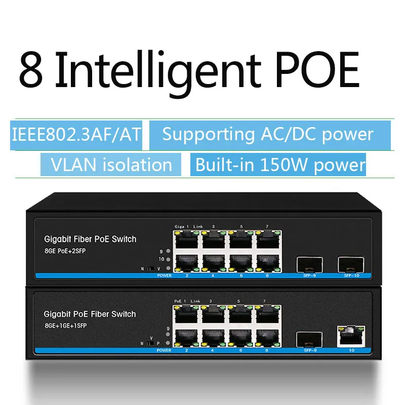 Коммутатор Ethernet с 8 портами и поддержкой IP камер 100 Мбит/с|Сетевые коммутаторы| |