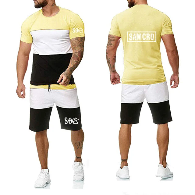 Summer Men's short sleeve SOA Sons of anarchy the child SAMCRO Print Cotton high quality T-shirt pants suit Men Clothes
Summer Men's short sleeve SOA Sons of anarchy the child SAMCRO Print Cotton high quality T-shirt pants suit Men Clothes