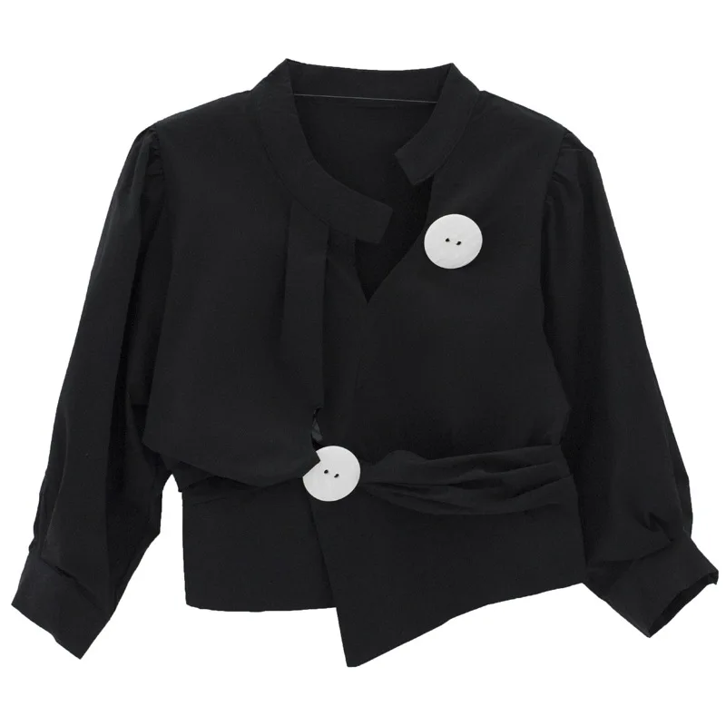 DEAT 2021 new summer fashion women clothes two buttons cotton shirt short top female pleated women's tops WP69601
DEAT 2021 new summer fashion women clothes two buttons cotton shirt short top female pleated women's tops WP69601