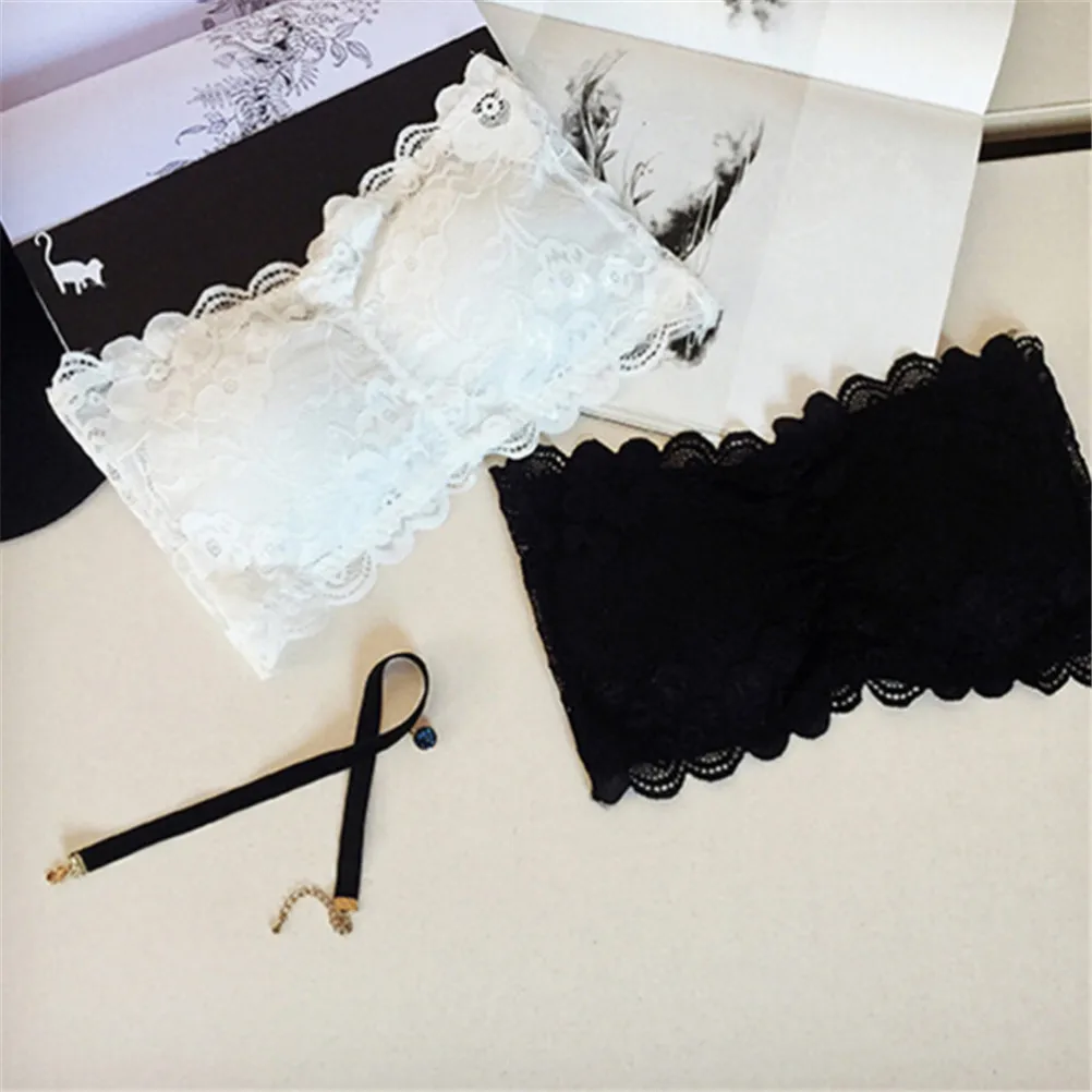 Women Sexy Casual Lace Wrap Tube Top Summer Strapless Bra Bandeau Short Tanks Seamless Black White
Women Sexy Casual Lace Wrap Tube Top Summer Strapless Bra Bandeau Short Tanks Seamless Black White