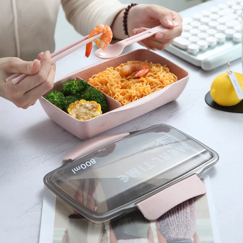 Пшеничная солома Bento Box японский стиль Отсек 2020 микроволновые нагревательные