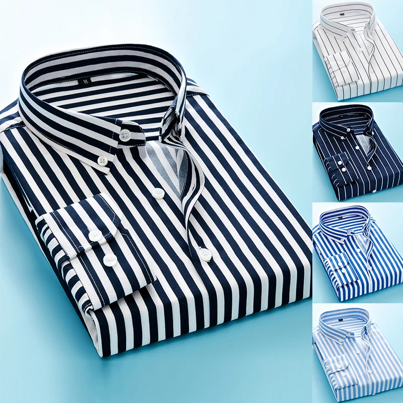 Fashion New 2020 Men Long Sleeve Shirts Male Striped Classic-fit Comfort Soft Cotton Casual Button-Down Shirt
Fashion New 2020 Men Long Sleeve Shirts Male Striped Classic-fit Comfort Soft Cotton Casual Button-Down Shirt