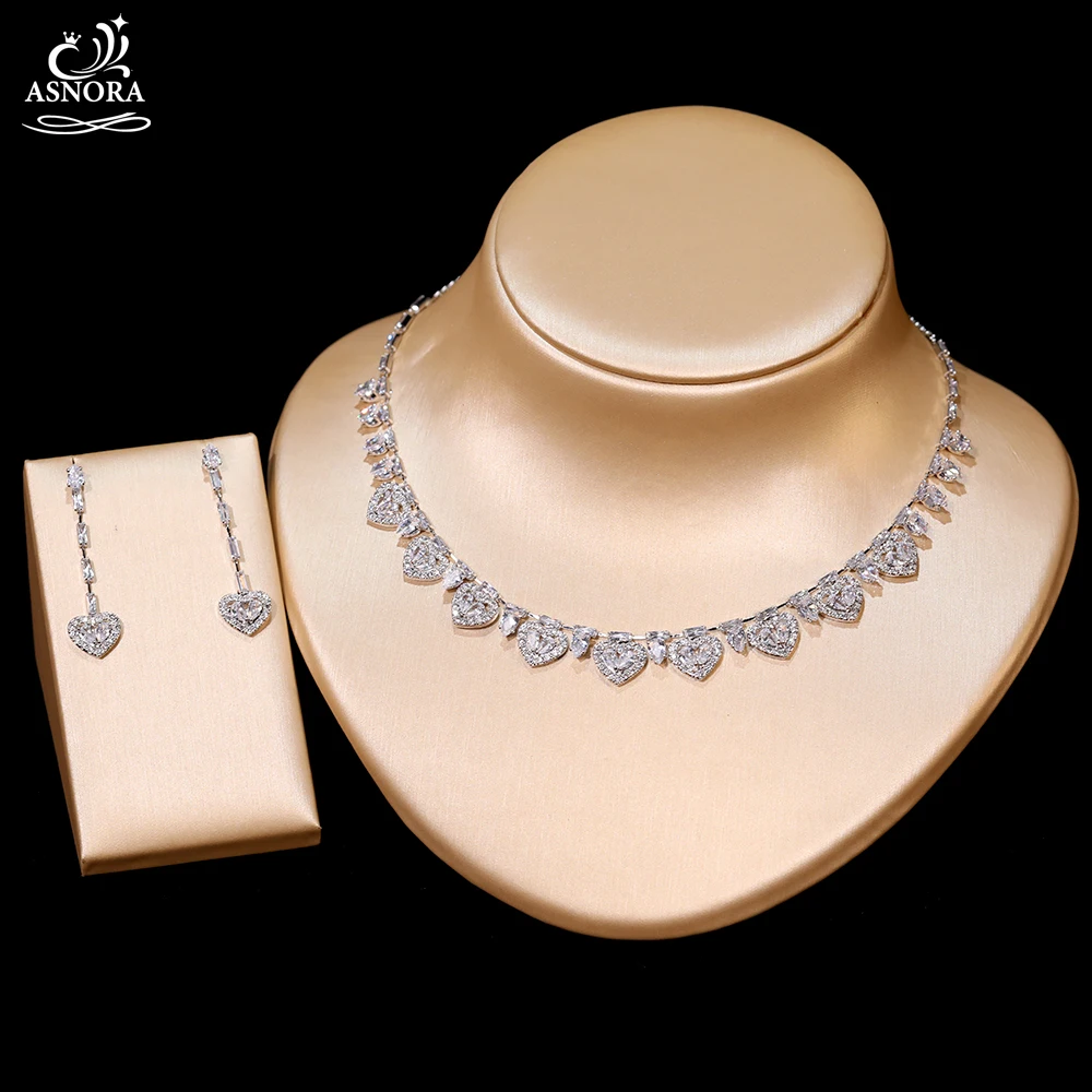 High Quality Heart Shape Cubic Zirconia Necklace Earrings Party Jewelry Set For Women Bridal Wedding Engagement Jewelry X-01170
High Quality Heart Shape Cubic Zirconia Necklace Earrings Party Jewelry Set For Women Bridal Wedding Engagement Jewelry X-01170