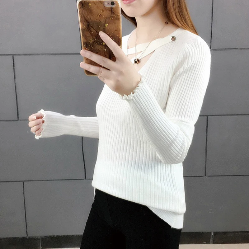 2021 Autumn Winter Women Sweater Fashion New Sexy V Neck Long Sleeve Knitted Slim Fit Solid Color Basic Sweater Women
2021 Autumn Winter Women Sweater Fashion New Sexy V Neck Long Sleeve Knitted Slim Fit Solid Color Basic Sweater Women