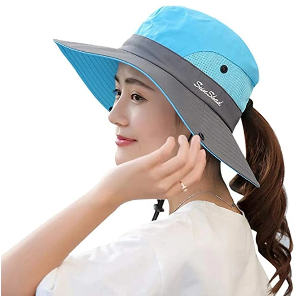 Women's Summer Mesh Wide Brim Sun UV Protection Hat with Ponytail Hole Foldable Safari Fishing Cap
Women's Summer Mesh Wide Brim Sun UV Protection Hat with Ponytail Hole Foldable Safari Fishing Cap