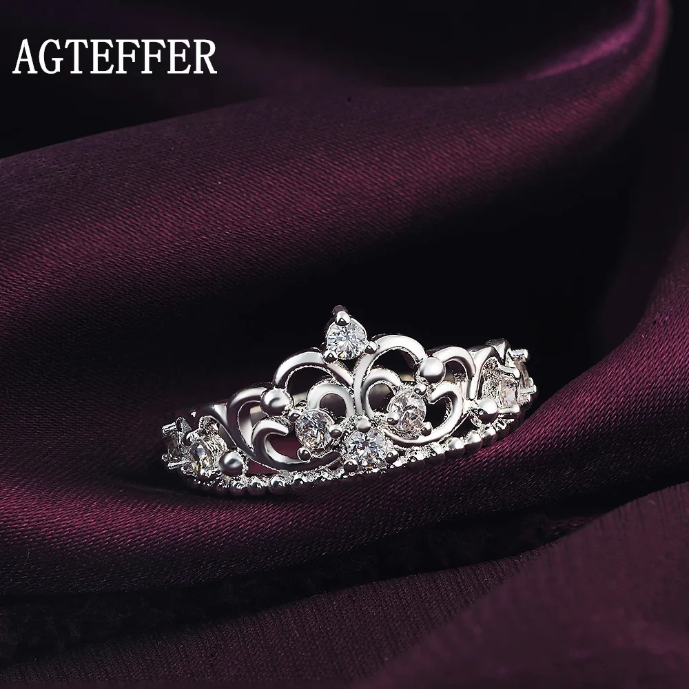 AGTEFFER 925 Sterling Silver Crown AAA Zircon Ring For Women Fashion Wedding Engagement Party Charm Jewelry
AGTEFFER 925 Sterling Silver Crown AAA Zircon Ring For Women Fashion Wedding Engagement Party Charm Jewelry