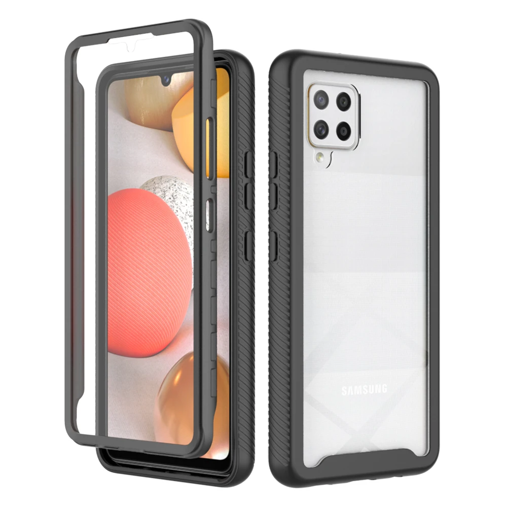 Heavy Duty Protection Shockproof Case For Samsung Galaxy A42 5G Soft TPU + PET Front Film Transparent Acrylic Hard PC Back Cover 
Heavy Duty Protection Shockproof Case For Samsung Galaxy A42 5G Soft TPU + PET Front Film Transparent Acrylic Hard PC Back Cover