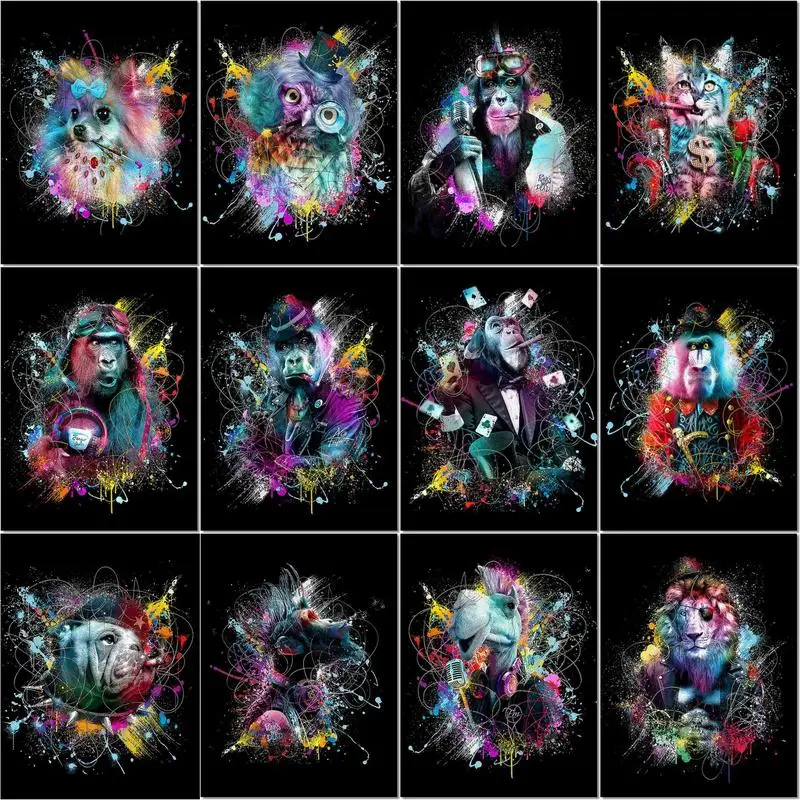 GATYZTORY Animal DIY Painting By Number Colorful animals on black By Numbers Drawing Hand Painted Paintings Art Gift Kits Home D
GATYZTORY Animal DIY Painting By Number Colorful animals on black By Numbers Drawing Hand Painted Paintings Art Gift Kits Home D