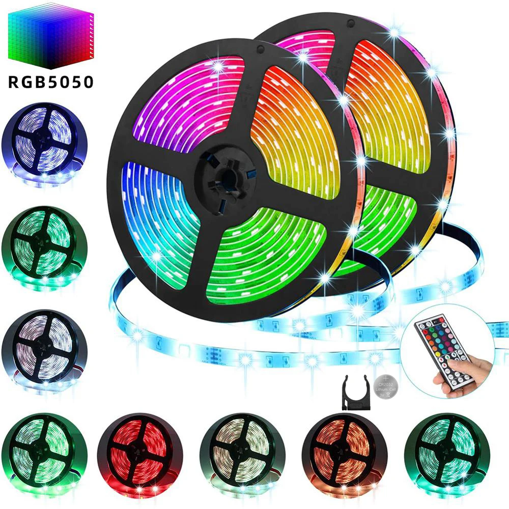 LEADLY LED Strip Lights 16.4ft RGB LED Light Strip 5050 LED Tape Lights Color Changing LED Strip Lights with Remote For Home 
LEADLY LED Strip Lights 16.4ft RGB LED Light Strip 5050 LED Tape Lights Color Changing LED Strip Lights with Remote For Home