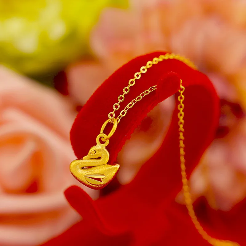 Real 18K Gold Pendant Necklace Pure AU750 Swan Design for Women Fine Jewelry Gift
Real 18K Gold Pendant Necklace Pure AU750 Swan Design for Women Fine Jewelry Gift