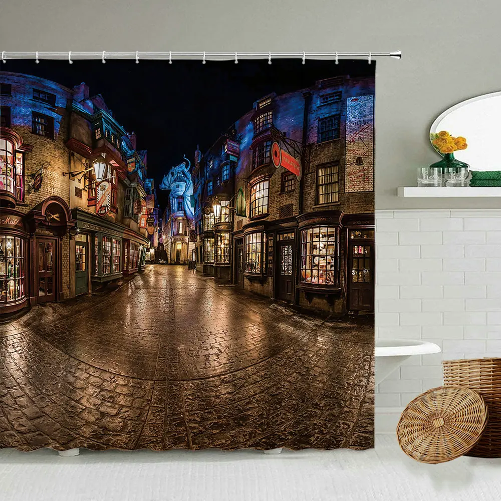 European And American Street Night View Alley Landscape Shower Curtain Magic Park Castle Scenery Bathroom Waterproof Curtains
European And American Street Night View Alley Landscape Shower Curtain Magic Park Castle Scenery Bathroom Waterproof Curtains
