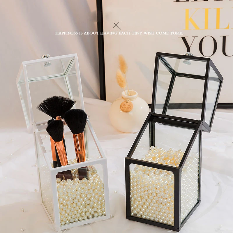 Glass Cosmetic Storage Box Flip Cover Dustproof Lipstick Organizer Brush Bucket Storage Rack Organiseur Maquillage Desk
Glass Cosmetic Storage Box Flip Cover Dustproof Lipstick Organizer Brush Bucket Storage Rack Organiseur Maquillage Desk