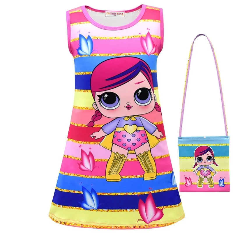 2pcs/set Lol Surprise Doll Cartoon New Girls Summer Dress Mid-length Vest Skirt Children Sleeveless Dress Girls Vest Skirt + Bag
2pcs/set Lol Surprise Doll Cartoon New Girls Summer Dress Mid-length Vest Skirt Children Sleeveless Dress Girls Vest Skirt + Bag