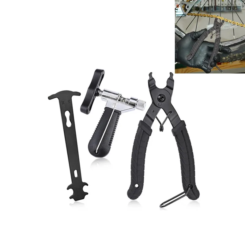 3 In 1 Chain Bicycle Repaiing Durable Rubber Stainless Steel Magic Buckle ABS Chain Cutter Pliers Calipers Tools Accessories
3 In 1 Chain Bicycle Repaiing Durable Rubber Stainless Steel Magic Buckle ABS Chain Cutter Pliers Calipers Tools Accessories