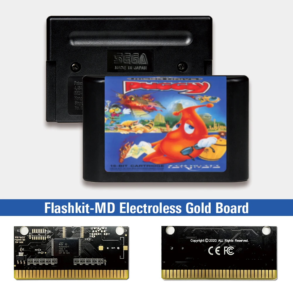 Puggsy - EUR Label Flashkit MD золото схема на основе печатной платы для игровой консоли Sega Genesis Megadrive
Puggsy - EUR Label Flashkit MD золото схема на основе печатной платы для игровой консоли Sega Genesis Megadrive