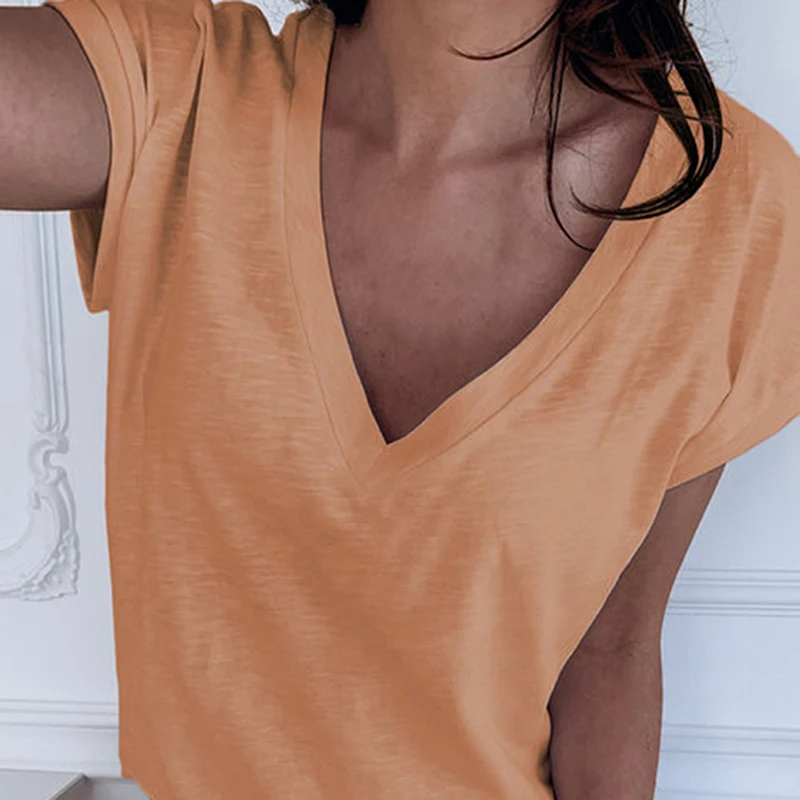 White Summer T Shirt Women Casual Womens Tee Shirts V-neck Tshirt Pus Size XL Short Sleeve T-shirt Ladies Women Clothings
White Summer T Shirt Women Casual Womens Tee Shirts V-neck Tshirt Pus Size XL Short Sleeve T-shirt Ladies Women Clothings