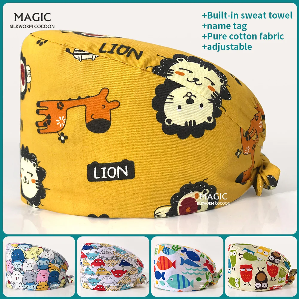 Cotton Tie Back Adjustable Medical Cap Print Scrub Hat Unisex Pet Grooming Agency Work Scrub Cap Tooth Beauty Store Working Caps
Cotton Tie Back Adjustable Medical Cap Print Scrub Hat Unisex Pet Grooming Agency Work Scrub Cap Tooth Beauty Store Working Caps