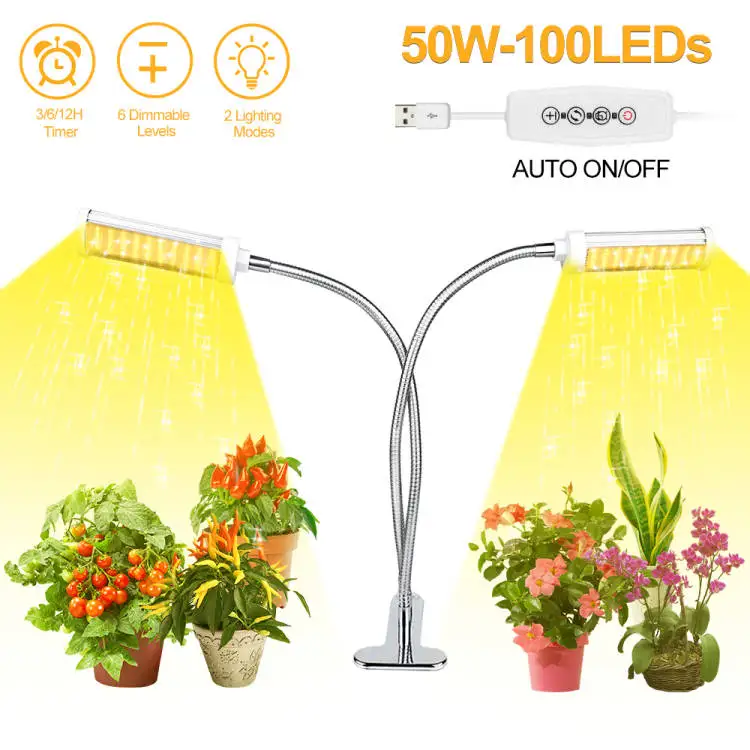 LED Grow Light Full Spectrum Growing Led Lamp 5V 2A USB Double Head Plant Light Lamp For Hydroponic Plants Grow Tent Complete
LED Grow Light Full Spectrum Growing Led Lamp 5V 2A USB Double Head Plant Light Lamp For Hydroponic Plants Grow Tent Complete