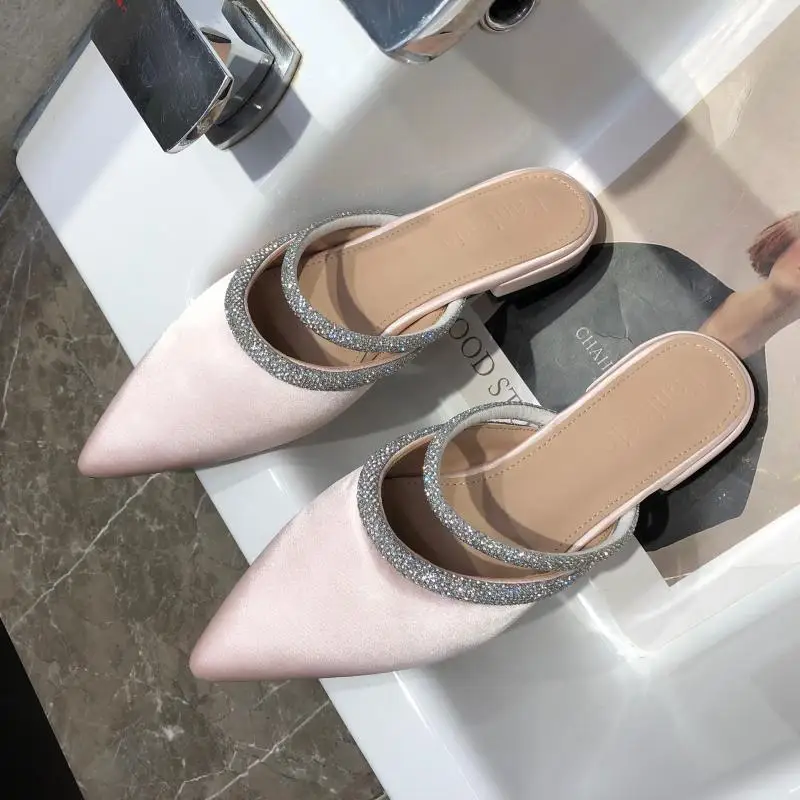 Baotou Half Slippers Women's 2021 Summer New Fashion Flat Heel Pointed Rhinestone Muller Sandals and Slippers
Baotou Half Slippers Women's 2021 Summer New Fashion Flat Heel Pointed Rhinestone Muller Sandals and Slippers