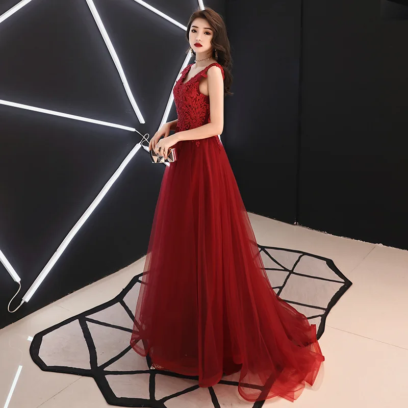 Burgundy Champagne Sleeveless Party-dress Elegant Noble Banquet Short Nightdress Daily Wear Host Yarn Beautiful Robe De soirée
Burgundy Champagne Sleeveless Party-dress Elegant Noble Banquet Short Nightdress Daily Wear Host Yarn Beautiful Robe De soirée