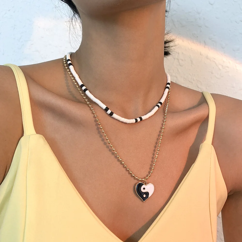 WG Fashionable Bohemian Simple Double Necklace Alloy Elegant Love Heart Necklace Pendant Jewelry For Women
WG Fashionable Bohemian Simple Double Necklace Alloy Elegant Love Heart Necklace Pendant Jewelry For Women