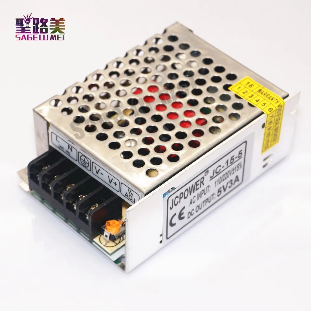 

Output 5V 3A 15w led power supply electronic lighting transformer, 110v-240v AC/DC Universal Regulated Switching Power Supply