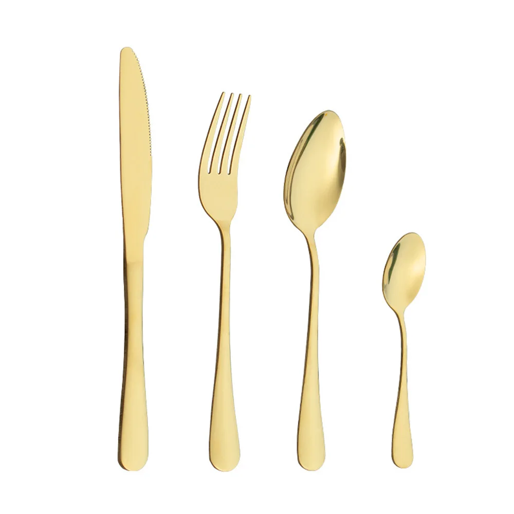 

4 16Pcs Black Gold Cutlery Set Stainless Steel Dinnerware Silverware Flatware Set Dinner Knife Fork Spoon Tableware Dropshipping