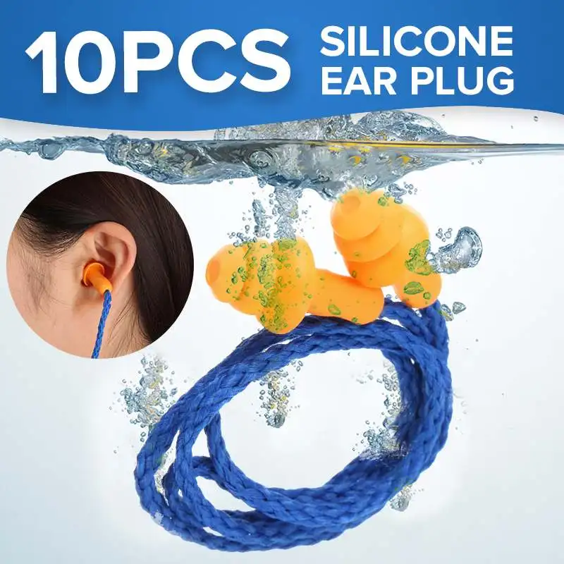10Pcs Soft Silicone Corded Ear Plug Protector Reusable Hearing Protection Noise Reduction Safe Work Comfortable Earplugs Earmuff
10Pcs Soft Silicone Corded Ear Plug Protector Reusable Hearing Protection Noise Reduction Safe Work Comfortable Earplugs Earmuff
