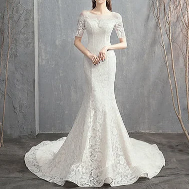 New Mermaid Wedding Dresses Sexy Boat Neck Short Sleeve 2021 Princess Lace Appliqued With Train Formal Elegant Boho Bridal Gowns
New Mermaid Wedding Dresses Sexy Boat Neck Short Sleeve 2021 Princess Lace Appliqued With Train Formal Elegant Boho Bridal Gowns