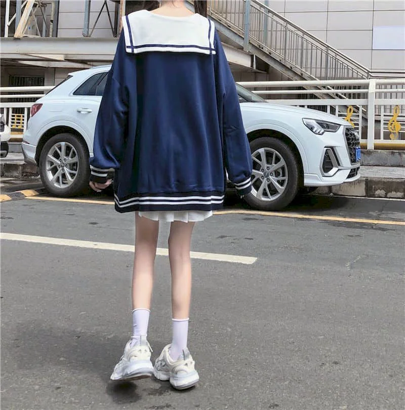 2021 Autumn Winter Pullovers Harajuku Sweatshirt Women Gothic Streetwear Clothing Couple Clothes Oversized Kawaii Sailor Collar
2021 Autumn Winter Pullovers Harajuku Sweatshirt Women Gothic Streetwear Clothing Couple Clothes Oversized Kawaii Sailor Collar
