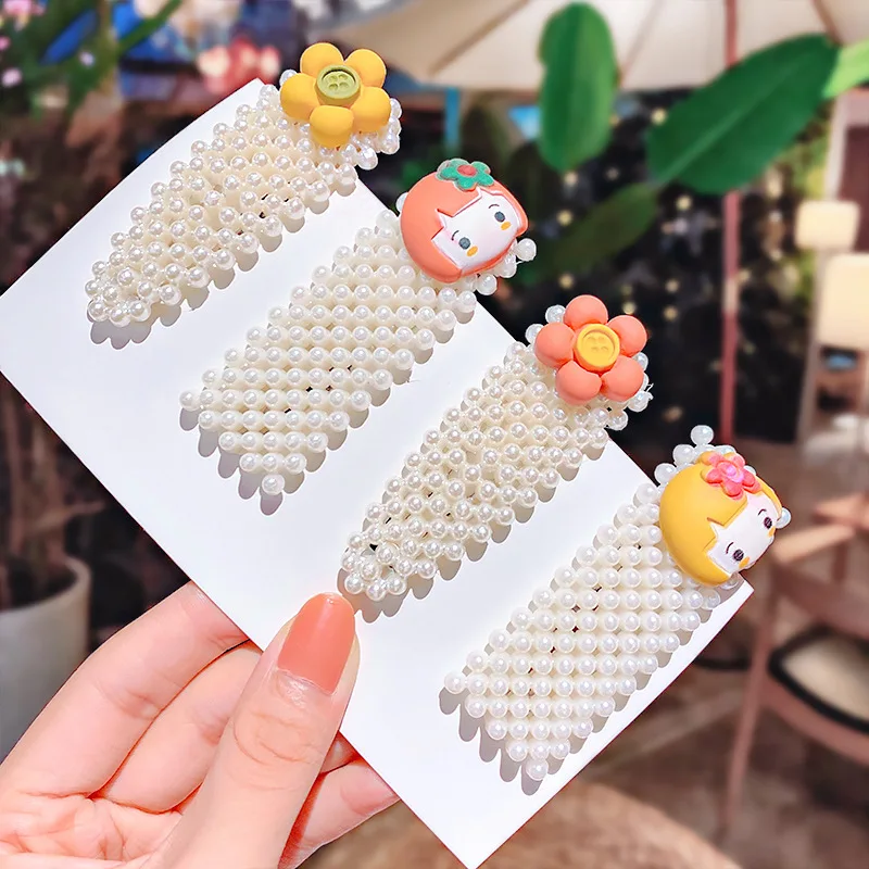 WINYA Cute imitation pearl material hairpin children's hairpin 4PCS set cartoon side clip bangs clip girl small flower headdres
WINYA Cute imitation pearl material hairpin children's hairpin 4PCS set cartoon side clip bangs clip girl small flower headdres