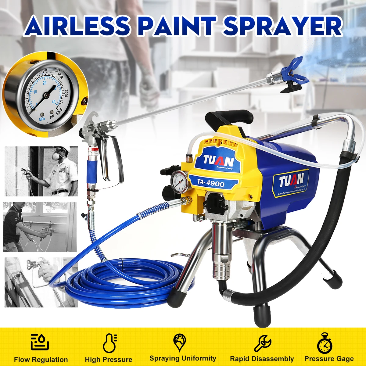 2500W High-pressure Airless Spraying Machine Professional Airless Spray Gun 20Mpa Airless Paint Sprayer Painting Machine Tool
2500W High-pressure Airless Spraying Machine Professional Airless Spray Gun 20Mpa Airless Paint Sprayer Painting Machine Tool