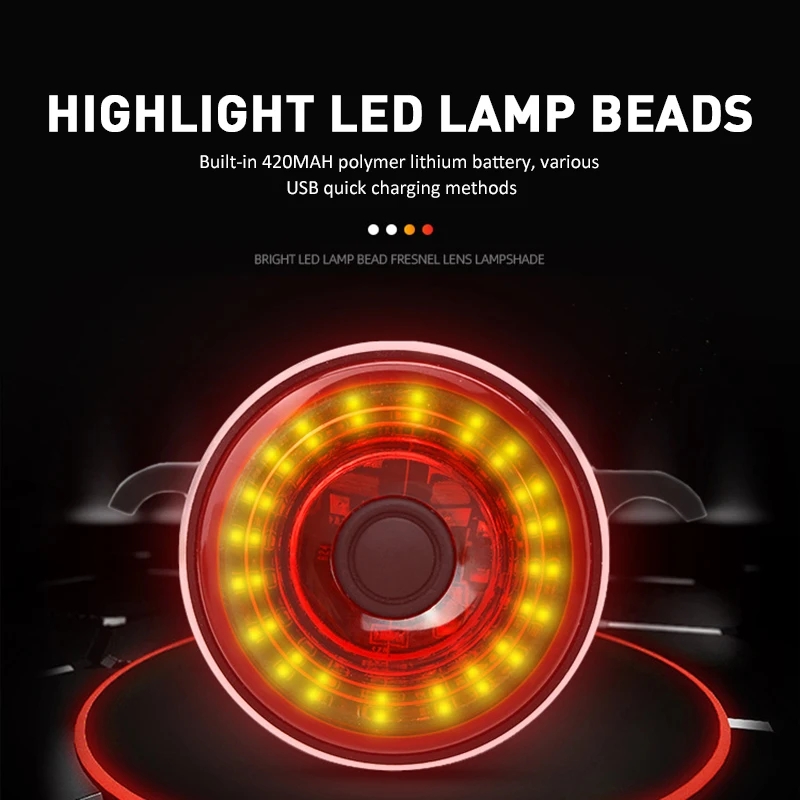Bicycle Light Bike LED Tail Light Smart Bicycle Rear Lamp Auto Start/Stop Brake Sensing Waterproof USB Charge Cycling Taillight
Bicycle Light Bike LED Tail Light Smart Bicycle Rear Lamp Auto Start/Stop Brake Sensing Waterproof USB Charge Cycling Taillight
