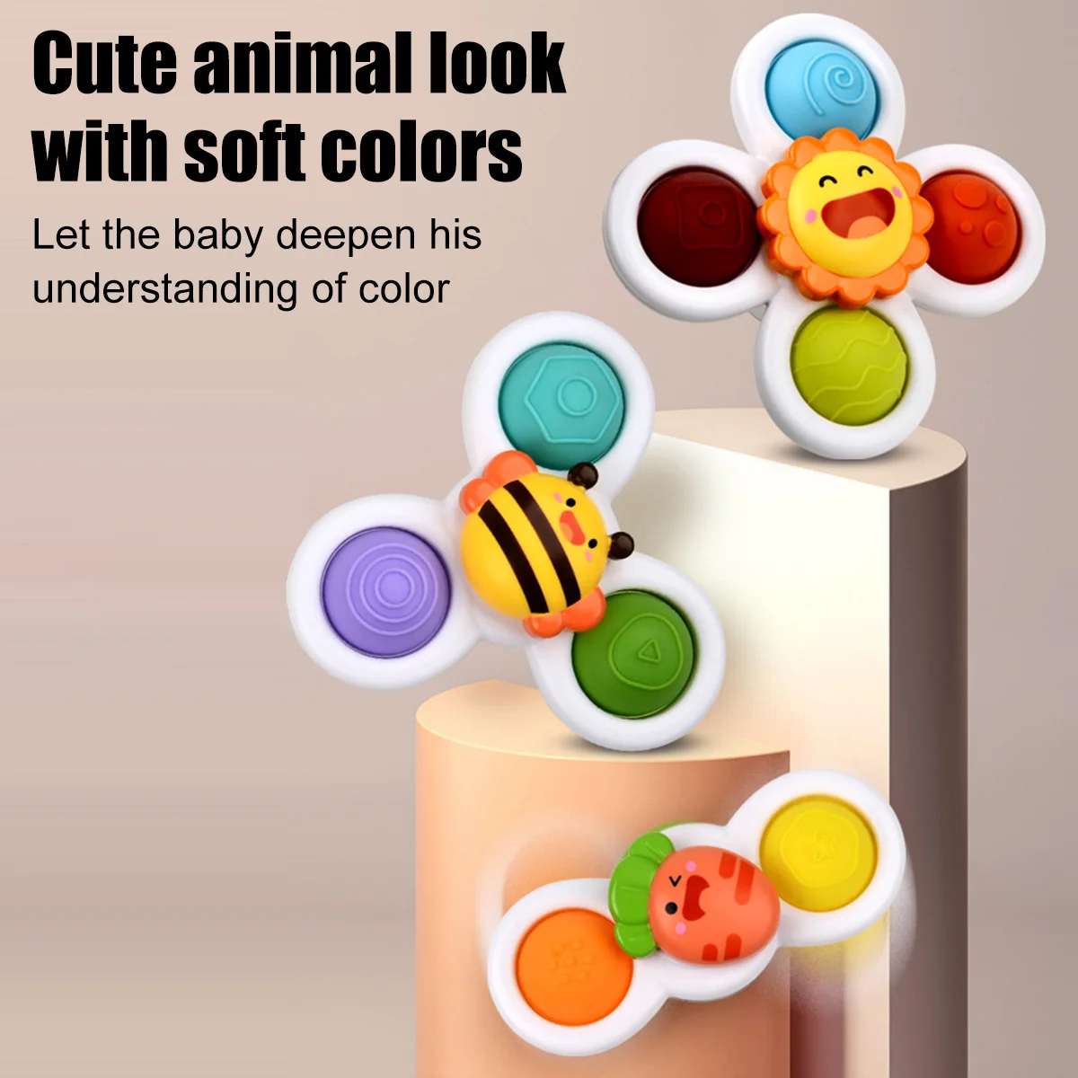 3 Pcs Cartoon Baby Bath Suction Cup Spinning Toy w/ Pop Fidget Function Spinner Sucker Toy Early Educational Toy
3 Pcs Cartoon Baby Bath Suction Cup Spinning Toy w/ Pop Fidget Function Spinner Sucker Toy Early Educational Toy