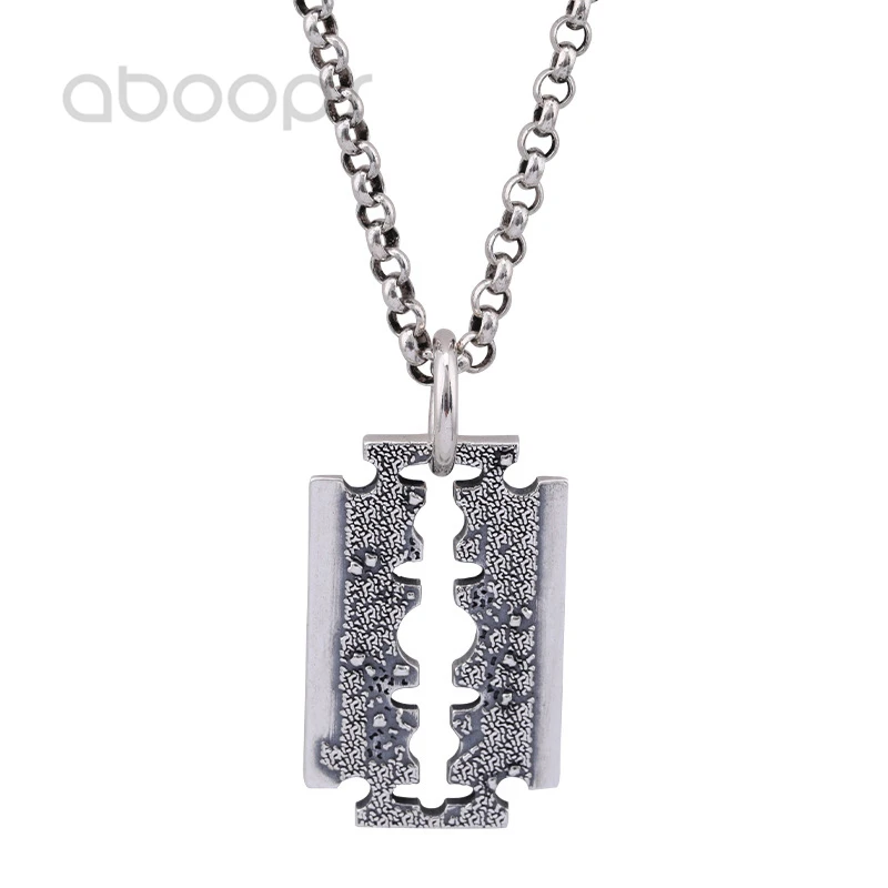 Винтажное ожерелье из стерлингового серебра 925 пробы с кулоном в виде лезвия
