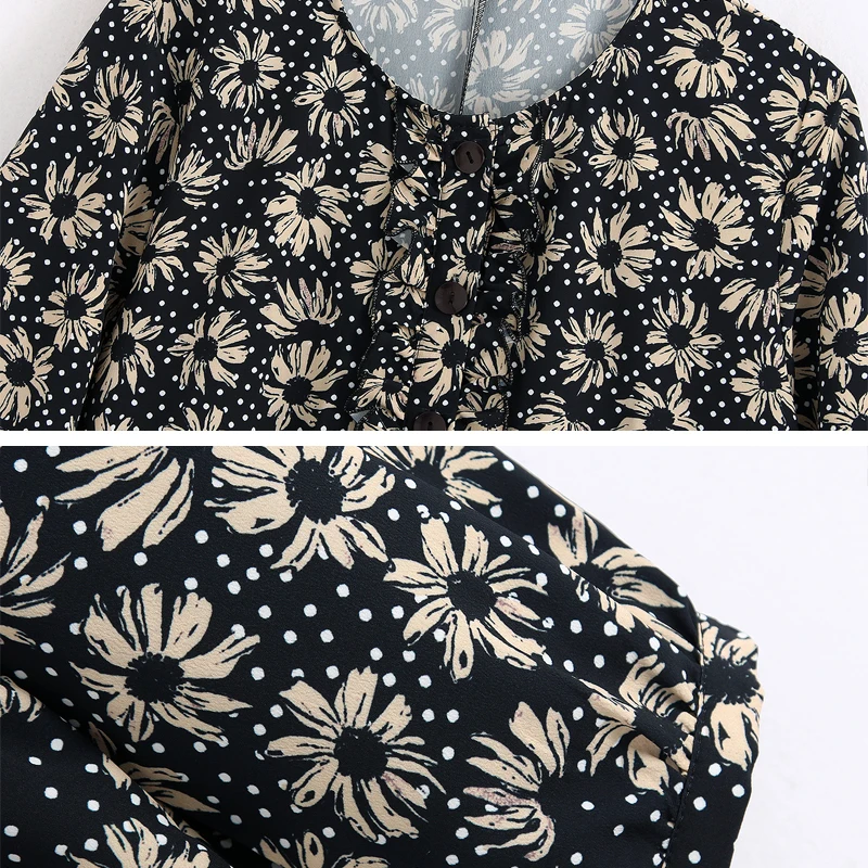 Casual Round neck Women Floral Print Mini dress 2020 Spring Summer Three quarter Female Loose Fashion A-line Dresses YNZZU YD371
Casual Round neck Women Floral Print Mini dress 2020 Spring Summer Three quarter Female Loose Fashion A-line Dresses YNZZU YD371
