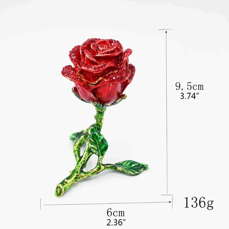 Rose Flower Figurine with Rhinestone Crystal Ornament - Jewelry Hinged Box (red) Trinket Box
Rose Flower Figurine with Rhinestone Crystal Ornament - Jewelry Hinged Box (red) Trinket Box