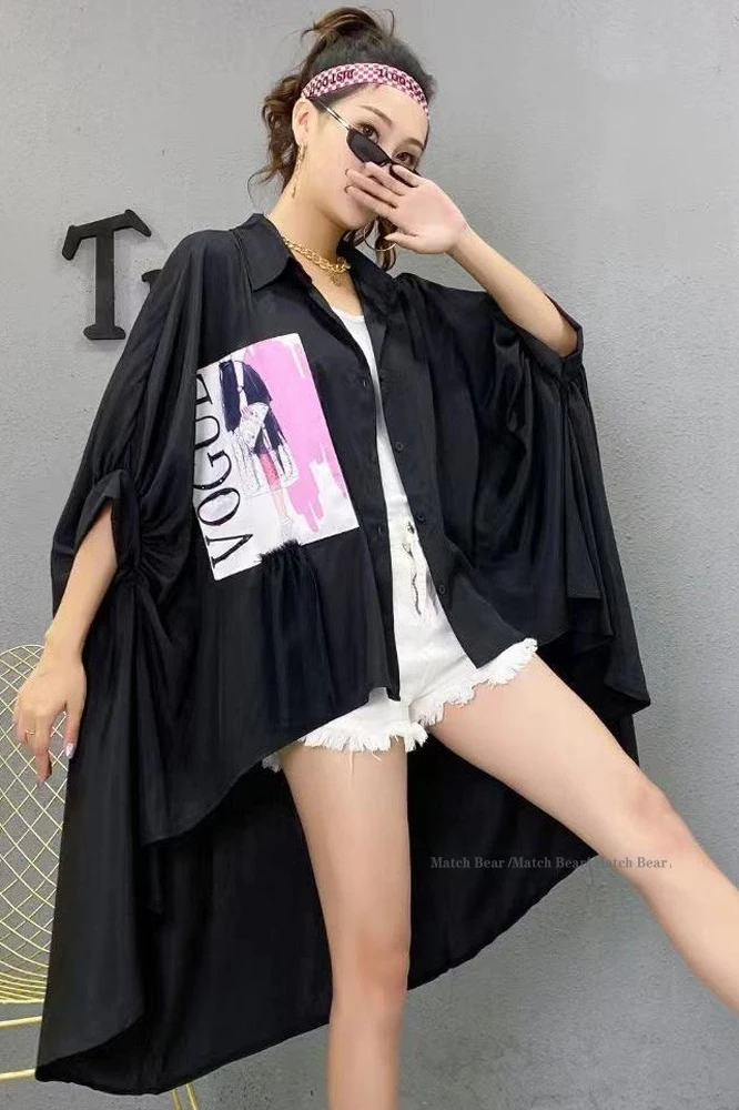 QING MO Black White Women Irregular Blouse 2021 Summer Women Batwing Sleeve Blouse Front Short Back Long ZQY7013
QING MO Black White Women Irregular Blouse 2021 Summer Women Batwing Sleeve Blouse Front Short Back Long ZQY7013
