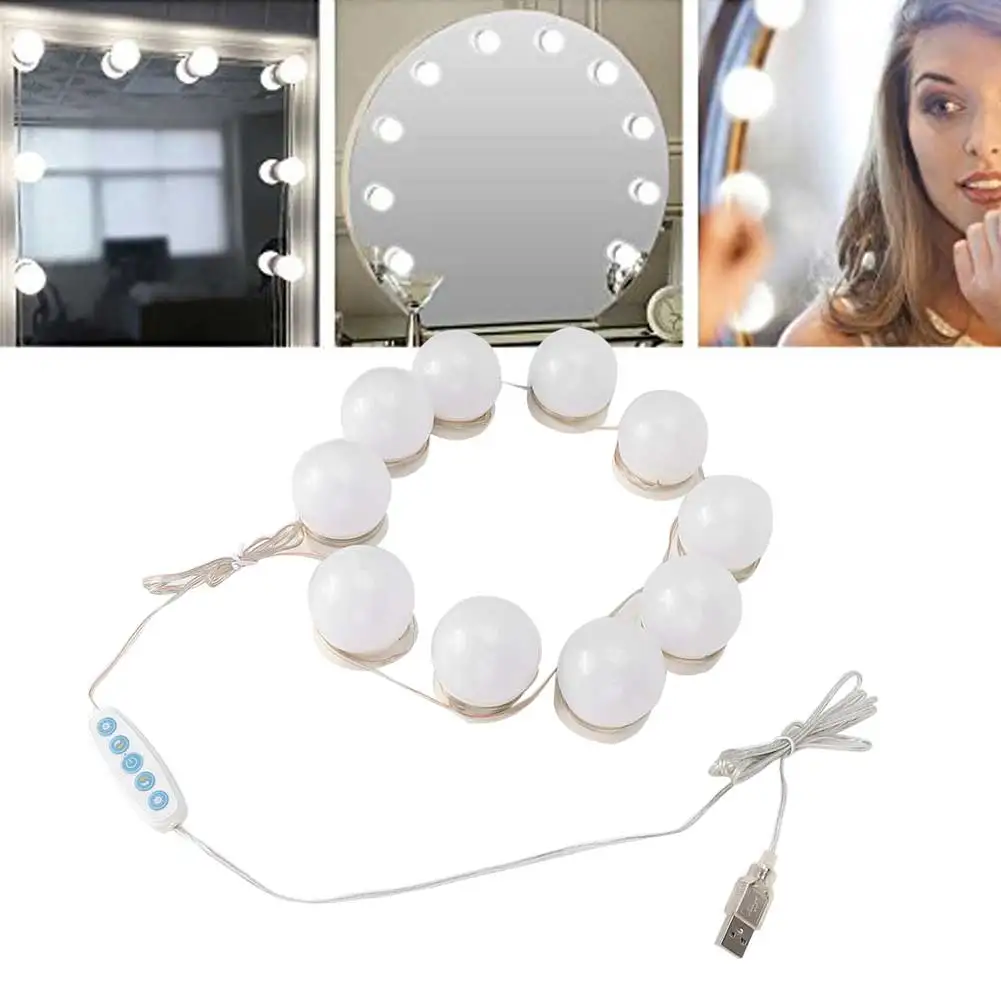10Pcs Makeup Kit USB LED 5 Color Temperature Light Bulb Adjustable Brightness Makeup Lamp Beauty Tabletop Vanity Mirror Tools
10Pcs Makeup Kit USB LED 5 Color Temperature Light Bulb Adjustable Brightness Makeup Lamp Beauty Tabletop Vanity Mirror Tools